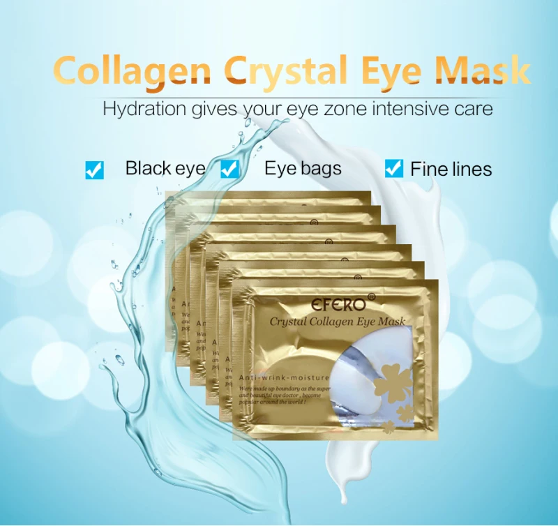 2~ 5 шт Кристальное золото Коллаген маска для глаз против старения-морщины вокруг глаз патчи для устранения темных кругов стойкая увлажняющая маска TSLM1 - Цвет: 5pcs