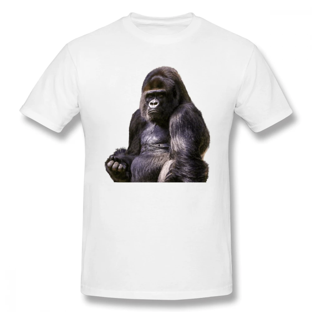 

2019 Men's Basic Short Sleeve T-Shirt 3D Print t shirt Gorilla Sitting Cotton Funny T-shirt home Top Tees