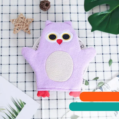 purple penguin Милое детское банное полотенце с мультяшным животным банным кистью, перчатка, банное полотенце для младенцев, Детские аксессуары для душа, креативные подарки - Цвет: purple penguin