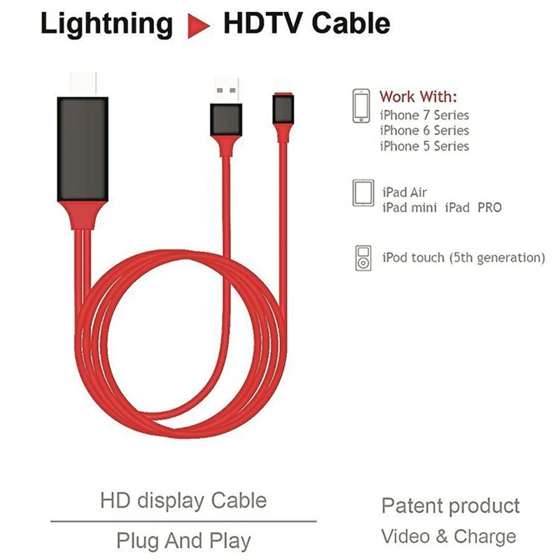 8 Pin к HDMI кабель HD ТВ цифровой av-адаптер Lightning 2 м USB HDMI 1080P умная розетка конвертер кабель для Apple ТВ для IPhone HD Plug and Play