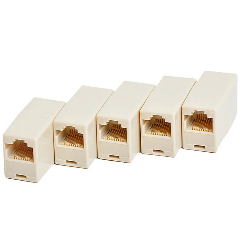 

10Pcs/lots RJ45 Network Cable Connector Double Head Network Extension Cables Connectors Home Computer Network Cable Adapter