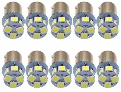 10 шт 24V светодиодный Белый 1156 P21W Ba15s 8 SMD 5050 светодиодный 8SMD тормоз задних фонарей, фонарей указателей повтора сигнала светильник лампа DC 24V