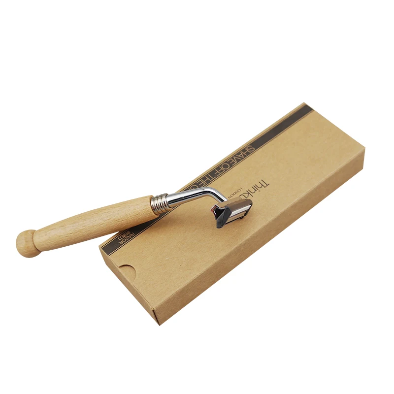 

New Creative personality retro Wood Handle Dual Edge Safety Razor Classic Manual Razors Better Shave Friendly Male Grooming