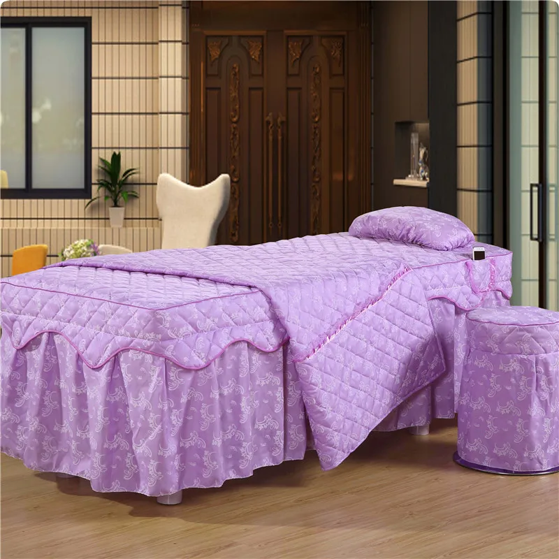 Butterfly purple 4 шт./компл. Красота салон покрывало лист краткое Красота кроватный подзор покрывало с отверстием для массажа тела постельное покрывало - Цвет: Butterfly purple