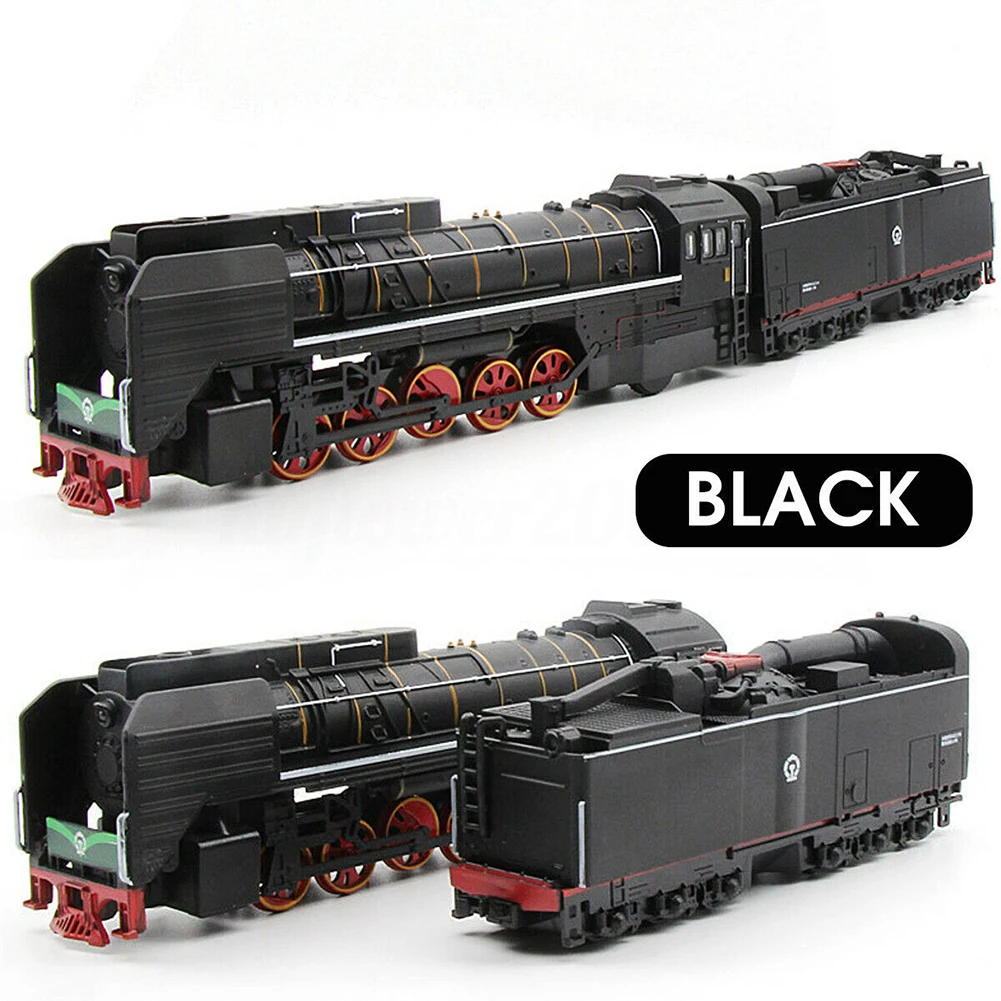 

1:87 Alloy Carriage Pullback Electric Educational Locomotive Internal Combustion Model Toy With Sound Lighting Diecast Train Set