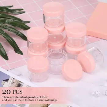 20Pcs 20ml Acrylic Round Clear Jars with Lids for Lip Balms Creams DIY Make Up