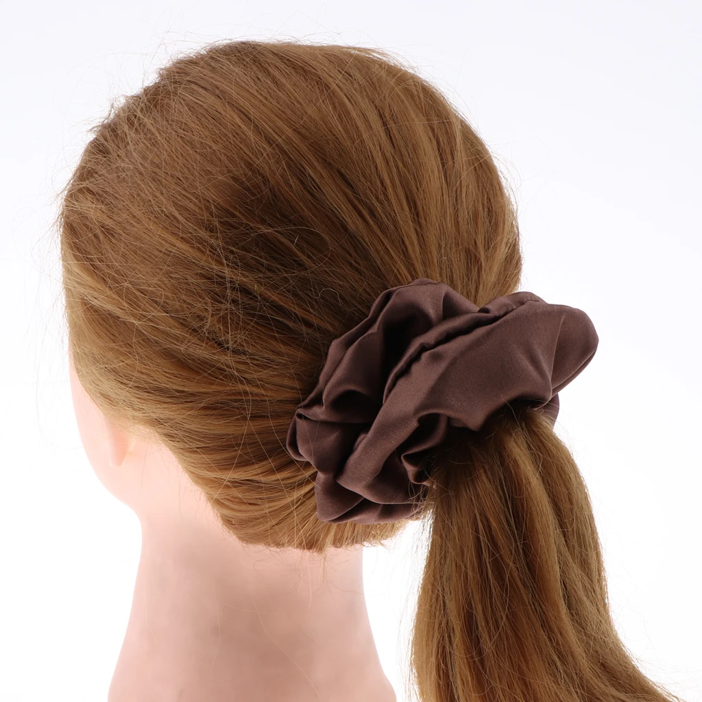 100% Silk Hair Scrunchies Elastic Hair Band Soft Bobble Hair Ties