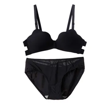 

shoulder straps and beautiful back Women's non-steel hoops gather together Non-slip Bra Suit Girl Sexy Black Bra Supporter