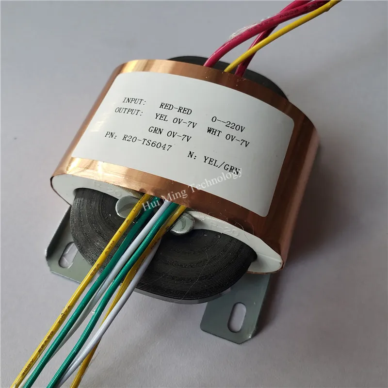 Transformador Núcleo R20 Personalizado 220 Entrada 30va Cobre Escudo Pre-amplificador 7 v 1.43a r