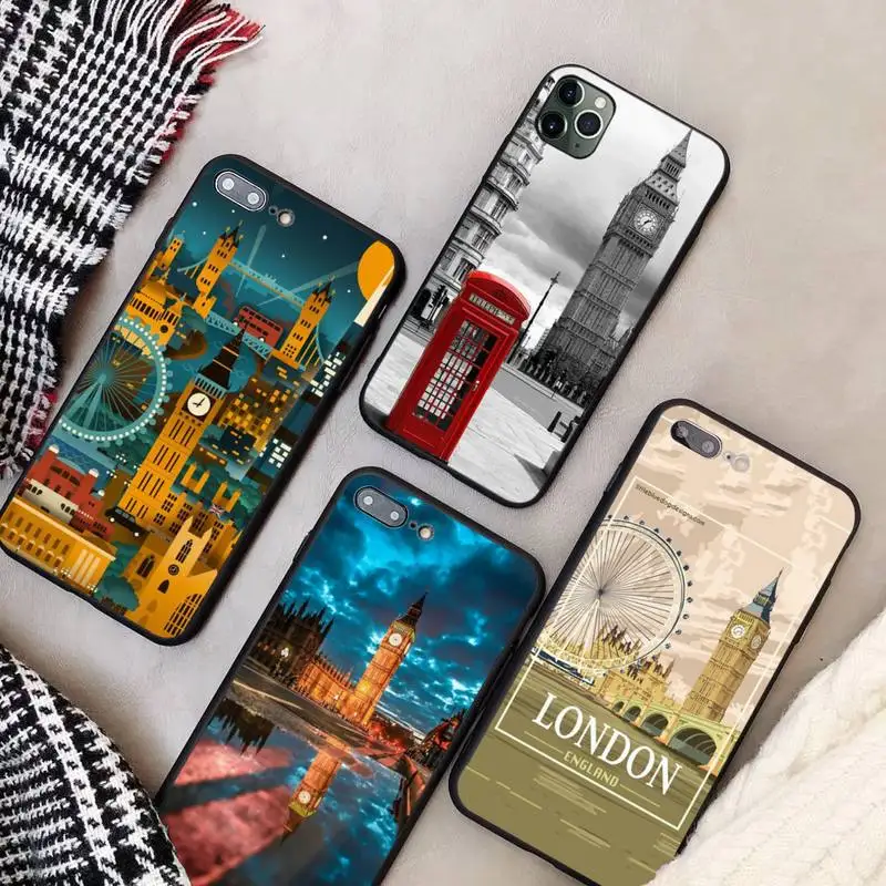 

london bus england telephone Phone Case for iphone 12 11 PRO MAX X XS XR 6S 7 8 PLUS SE 2020 cases cover designer brand