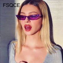 Солнцезащитные очки "кошачий глаз", яркие цветные женские очки, солнцезащитные очки, модные люнетты очки De Sol UV400, маленькие Оттенки для женщин