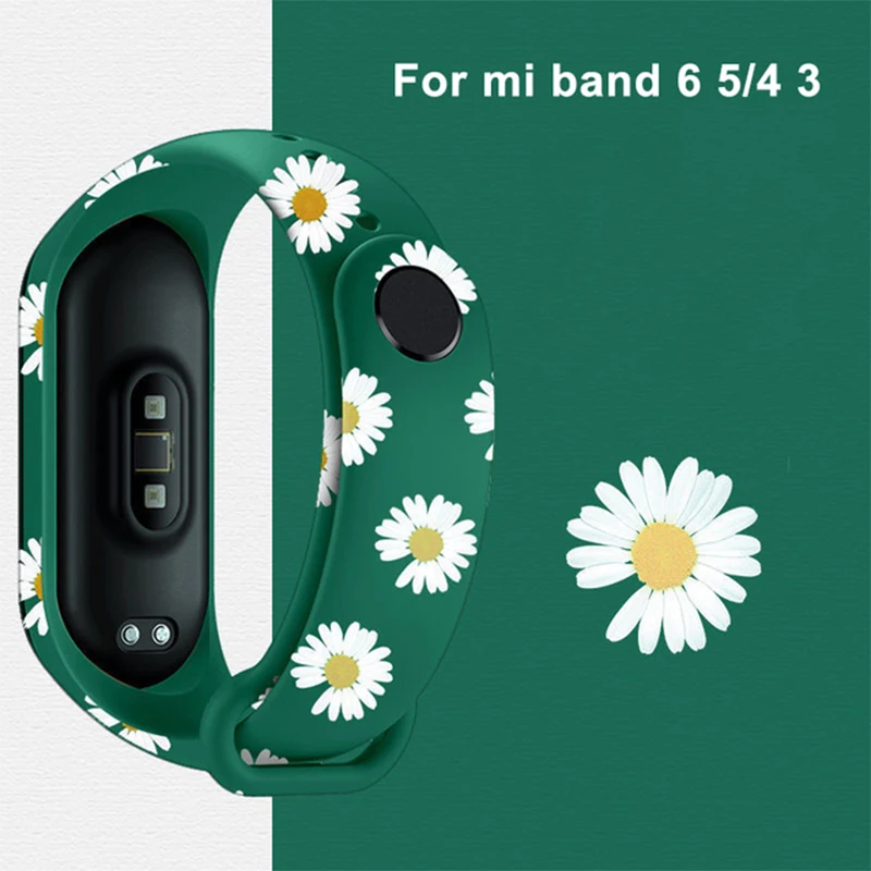 For Xiaomi Mi Smart Band 6 5 4 3 Strap Daisy Replacement Sport Wrist Color Silicone Watchband Bracelet Xiaomi Official Store New
