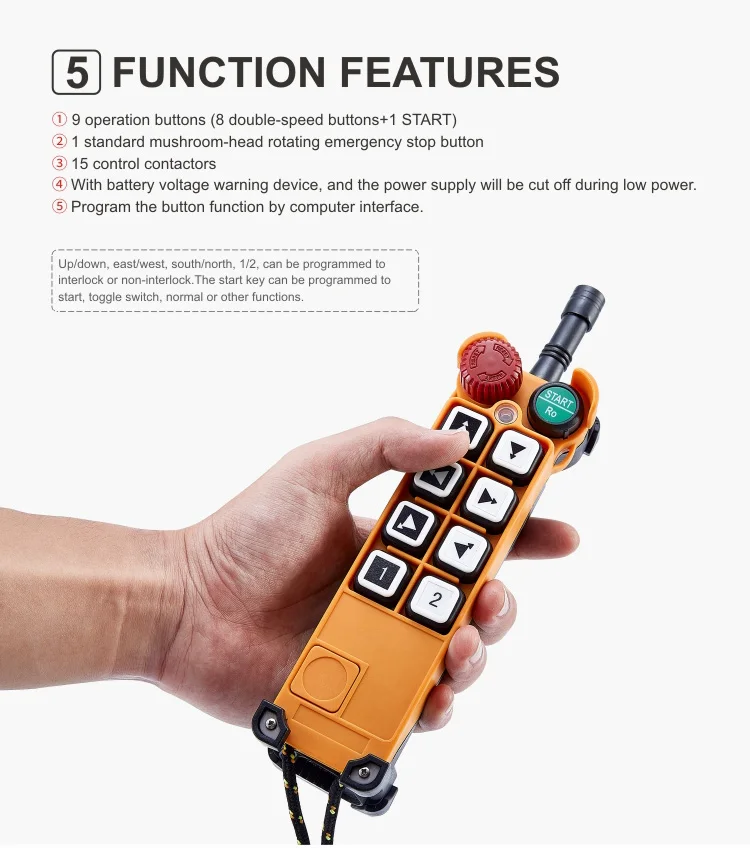 Tele control 8 двойная кнопка скорости радио промышленный пульт дистанционного управления