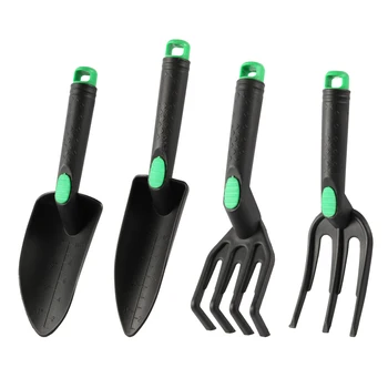 4Pcs Garden Shovel Tool Set Loosen Soil Rake Tip Round Shovel Seedling Device For Planting Flowers Shoveling Soil Potted Plants