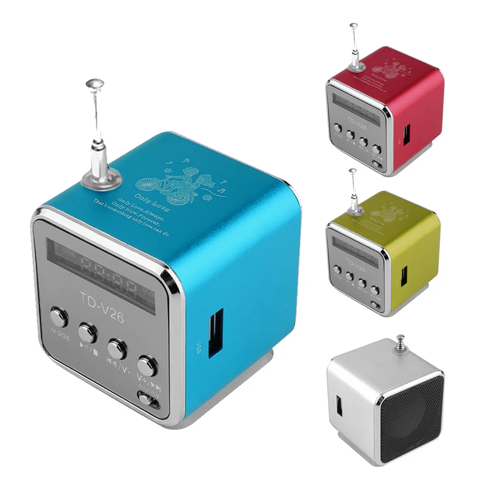 

FM Radio Speaker Portable Mini USB Stereo Speakers Digital LCD Music Player Support TF Card Loudspeaker for Phone PC