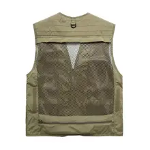 Источник Для Мужчин's Повседневное на открытом воздухе съемный Многофункциональный репортера дорожный штатив из сетчатой ткани, быстро сохнет, Рыболовный Жилет