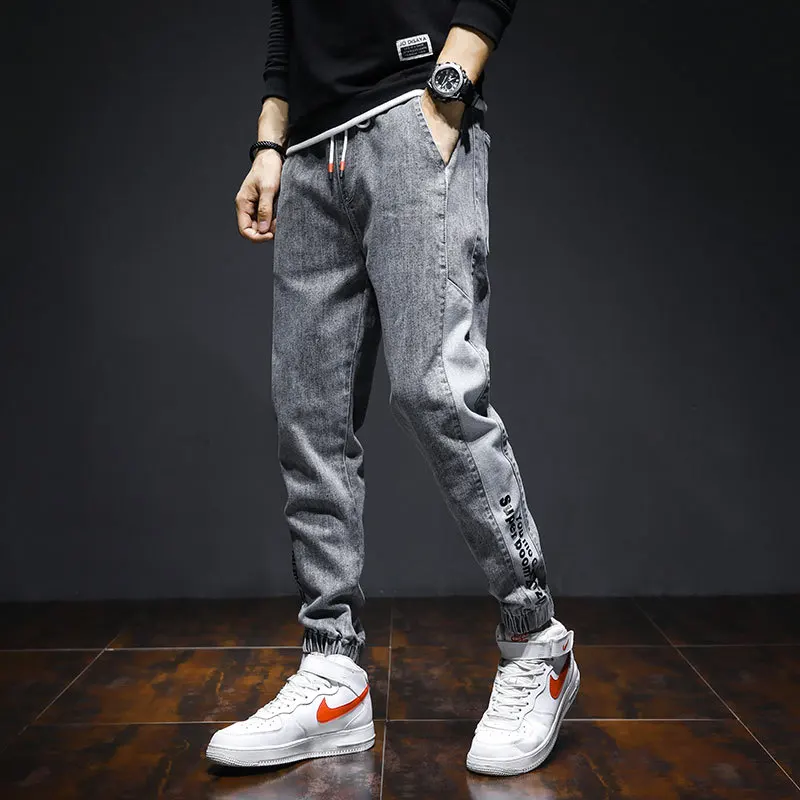 ICCLEK Jeans Men's Loose Casual Pants 2021 Autumn New Harlan Trousers Punk Pants  Men Skinny Jeans  Blue Jeans  Men Jeans Pants
