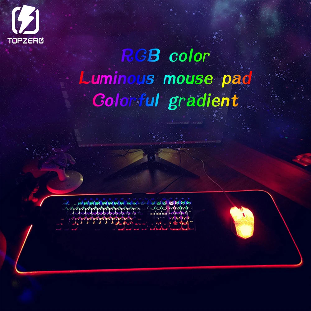 

RGB Gaming Mouse Pad Gamer Mouse Pad Big Mouse Mat Computer Mousepad USB Led Backlight Mause Pad Keyboard Desk Mat 300*800*4mm