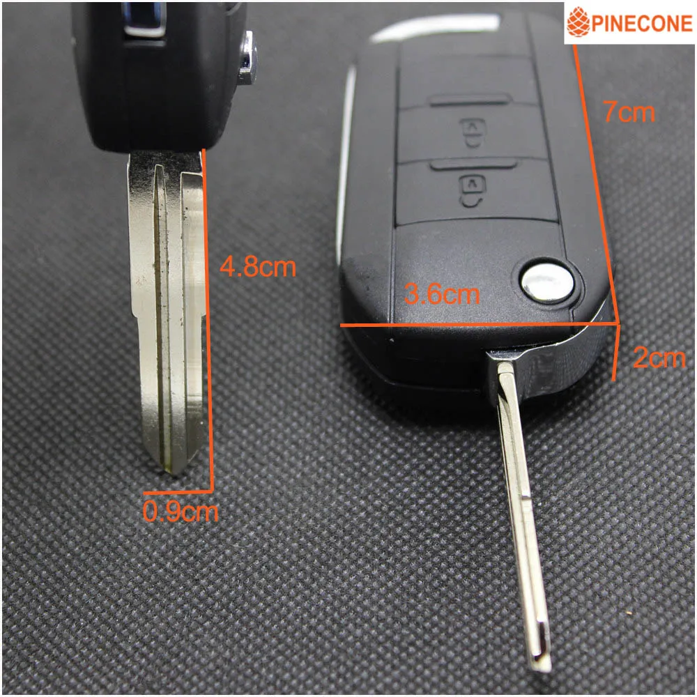 PINECONE для CHANGAN CX20 CX30 BENGBENG MINI ALSVIN V3 V5 ZHIXIANG Key Case 2 кнопки неразрезное Левостороннее лезвие Модифицированный корпус дистанционного ключа