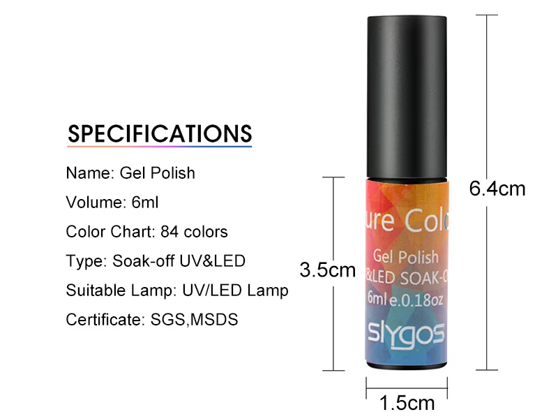 SLYGOS 6 мл цветной УФ гель осень и зима горячая распродажа Полупостоянный замочить от шоколада оранжевый гель для ногтей лак для маникюра