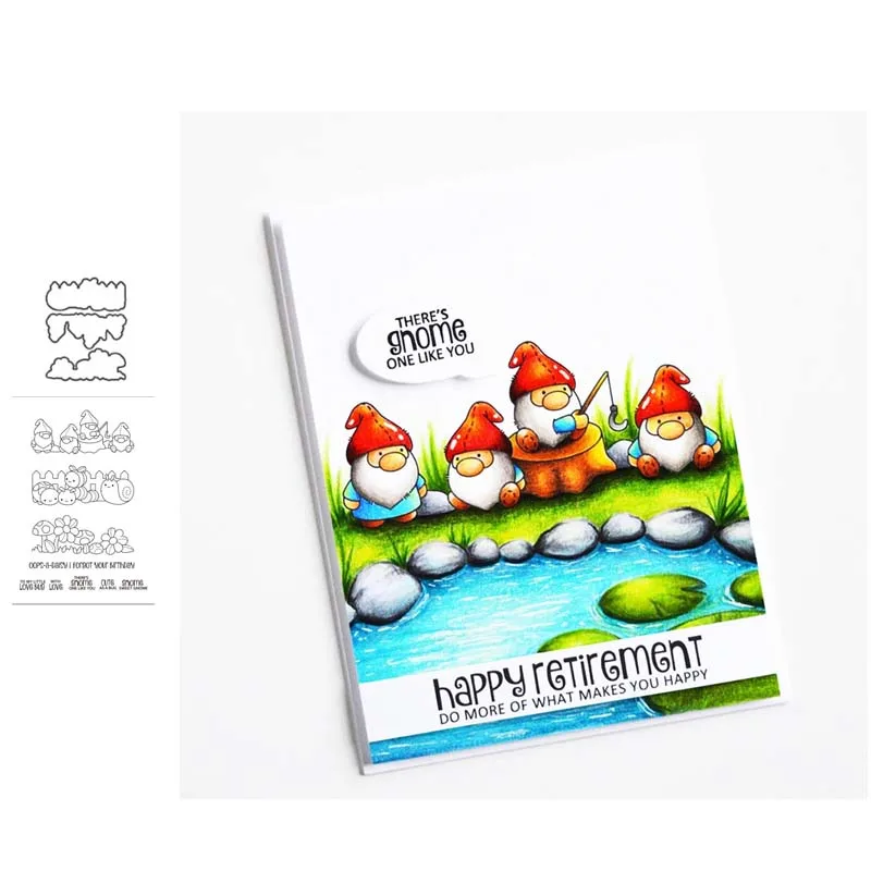 

Birthday Bee Mushroom Metal Cutting Dies and Clear Stamps for DIY Scrapbooking Card Dies Cut Stencils Paper Crafts Photo Album