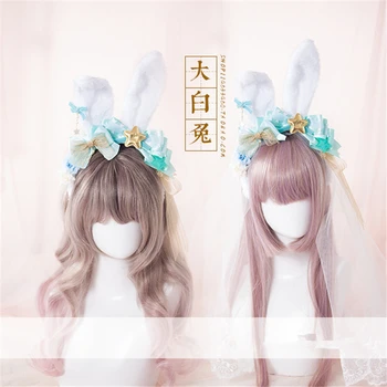 

Hand Made Lolita Rabbit Ears KC Hair Accessories Girl's Sweeet Lovely Cute Headband H