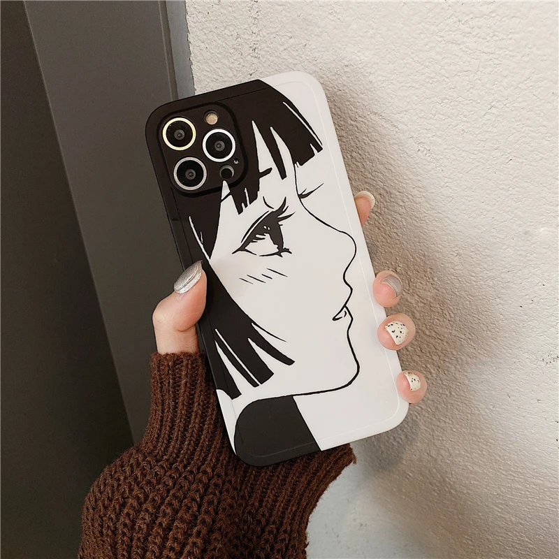 Классный чехол для телефона с изображением пары из японского аниме iPhone 11 12 13 Pro Max