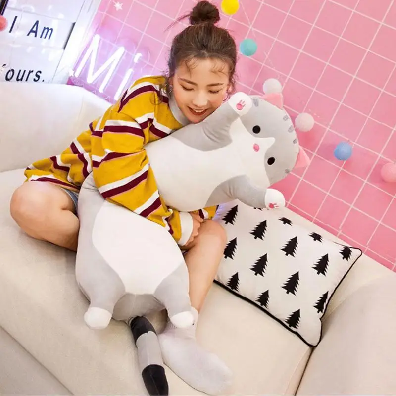 

1pc 50cm Kawaii Cat Toys Pillow Lazy Person Sleeping Doll Pillow Plush Cushion Doll Gift For Kids Long Soft Office Lunch Pillow