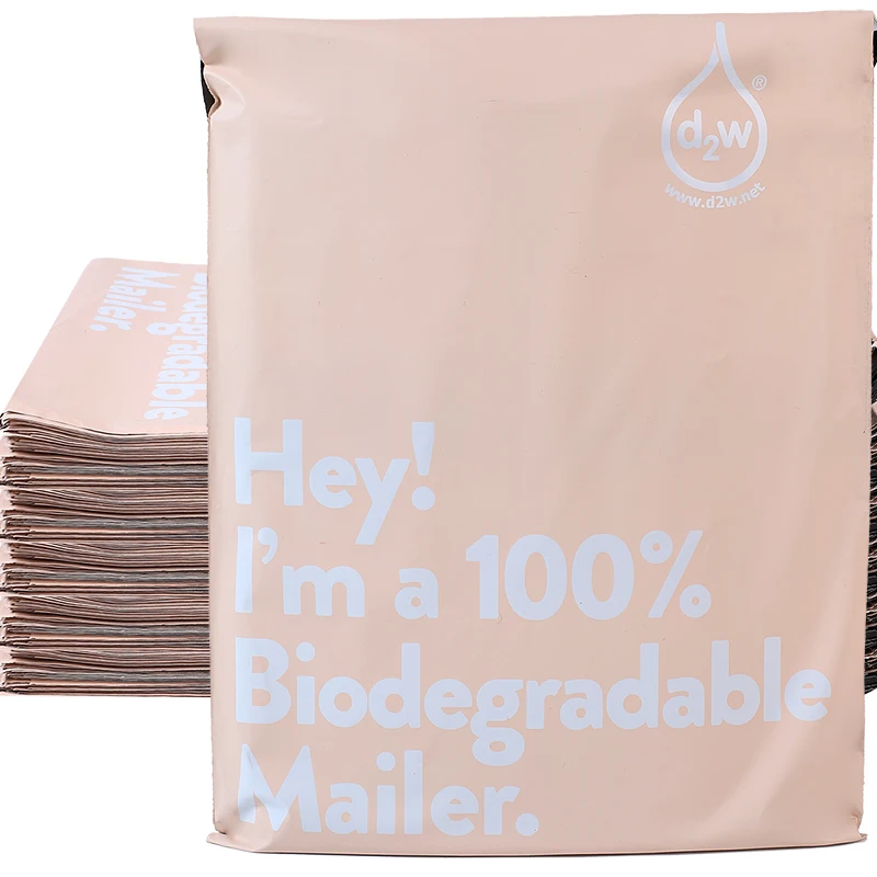 Black Eco Courier Bag Pouch Bags D2W Biodegradable Express Bag Waterproof Self-Seal Clothing Mailer Postal Bags 50Pcs