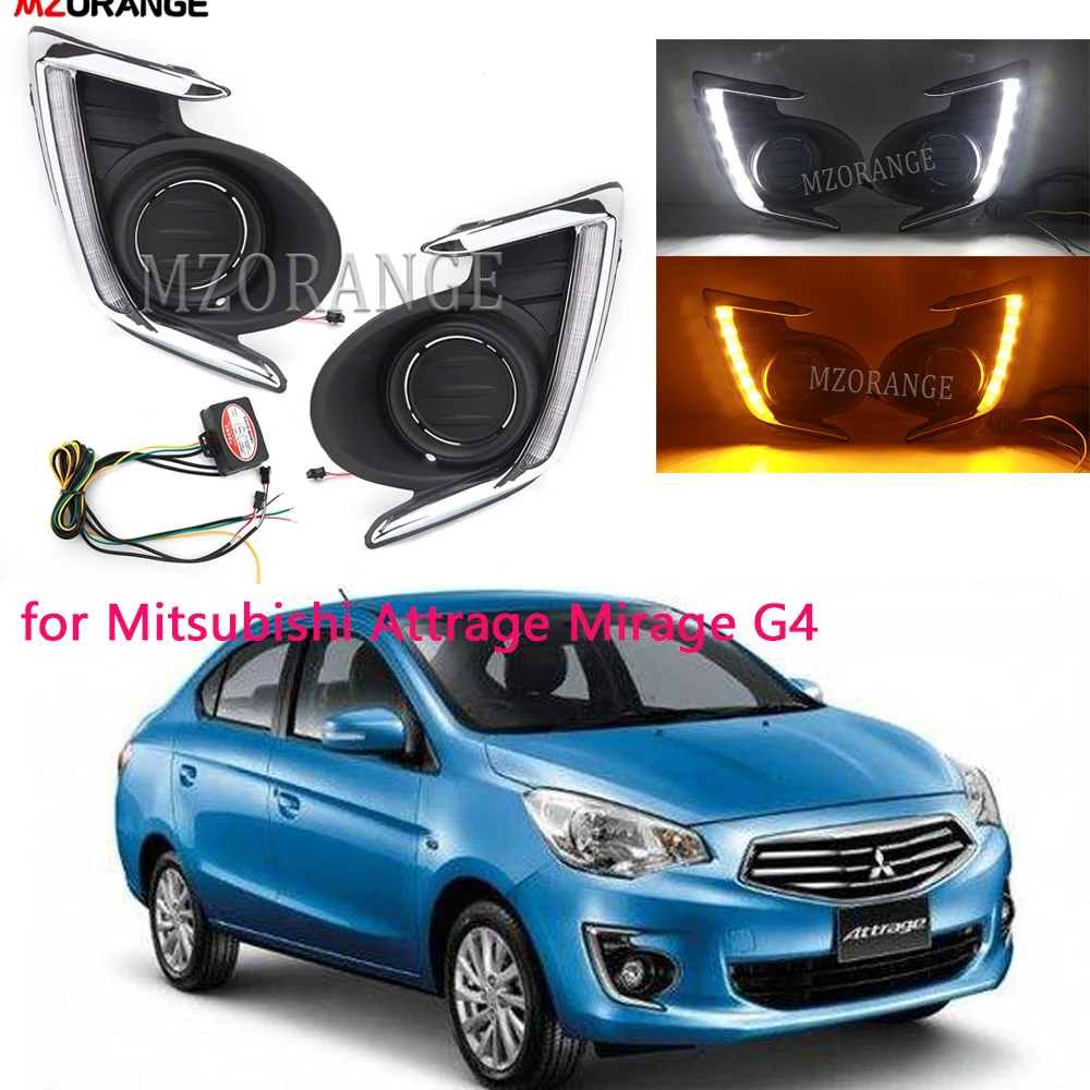 Led Halogen Drl Fog Lights For Mitsubishi Attrage Mirage G4 2012 2013