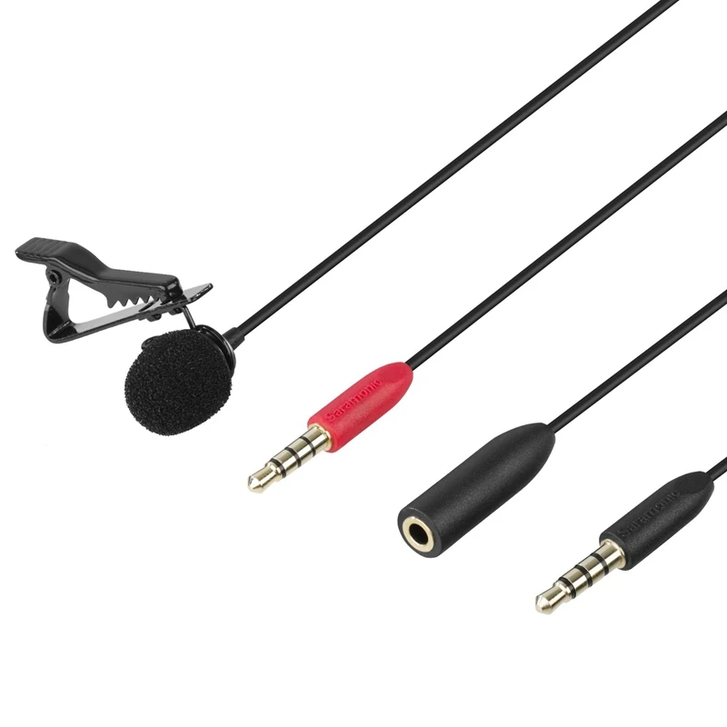 Saramonic Sr-Lmx1+ петличный клип-на микрофон для смартфонов с 4 м Удлинительный кабель профессиональный видео микрофон