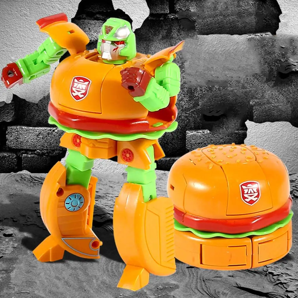 Transformation Model Robot Hamburger Transforming Kids Toy Toddler Robots Cool Toy for Boys Birthday Toys For Children Gifts
