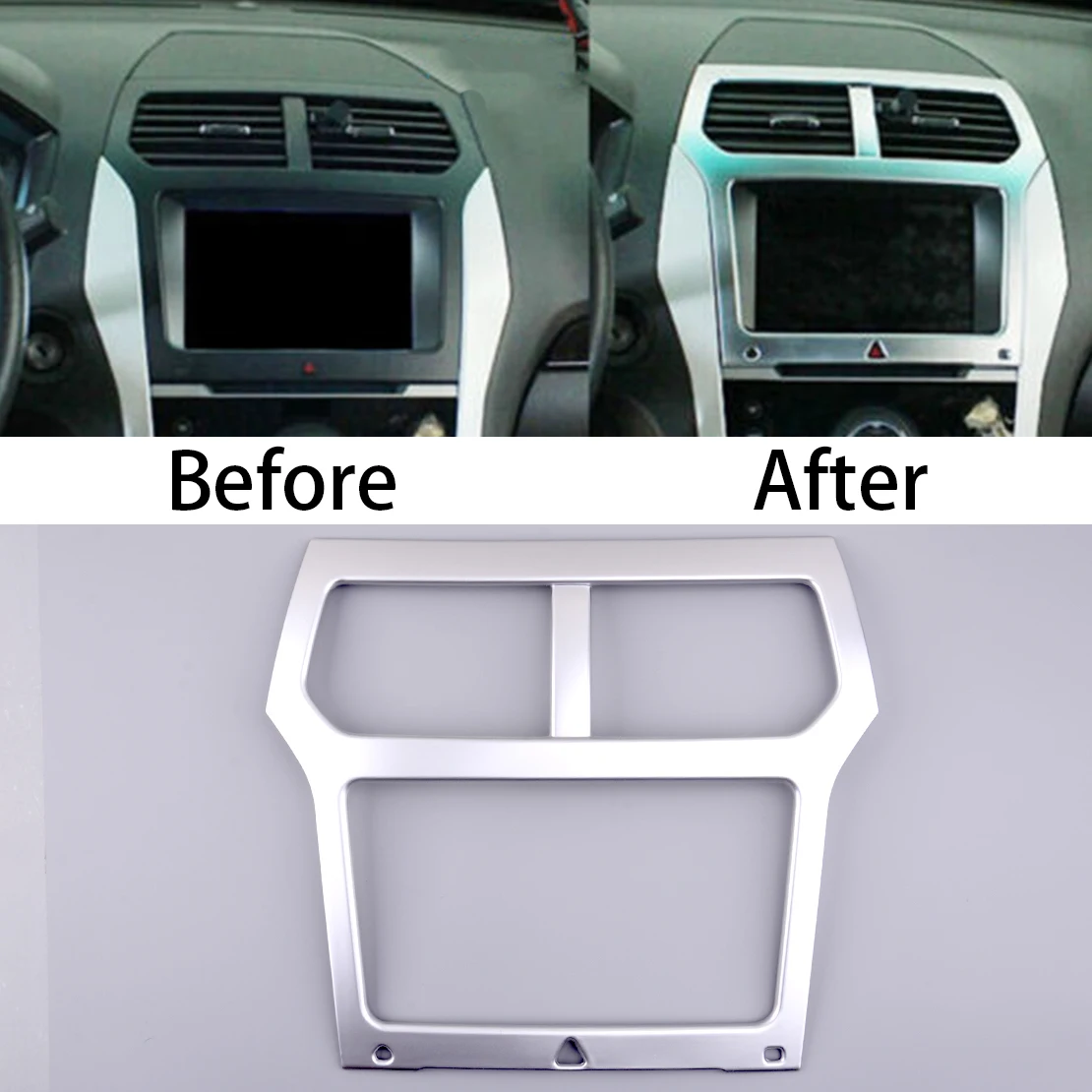 

Interior Dashboard Console Central Navigation GPS Frame Cover Trim Fit For Ford Explorer 2011 2012 2013 2014