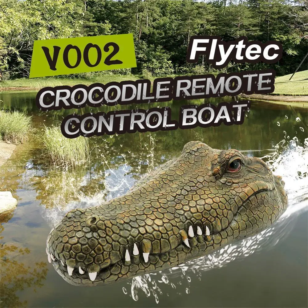

Flytec RC Boat V002 Simulation Crocodile Head Remote Control Boat 2.4G Control Electric Boat Toys Crocodile Head Spoof Toy