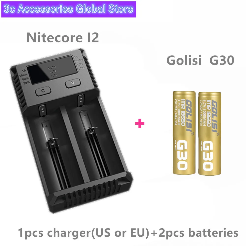 2 шт. GOLISI G30 IMR 18650 3000 мАч 3,7 в Макс 30A CDC высокое сливное E-CIG аккумуляторная батарея для VAPE фонарик налобный фонарь Игрушка - Цвет: Черный