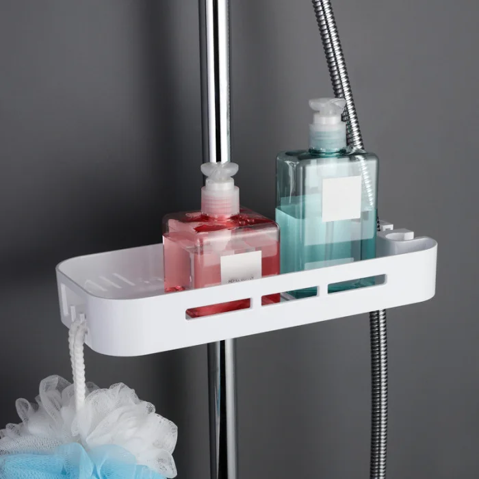 Bathroom Shower Rack Punch Free Tray Holder Sundry Organizer Shelf for Home can CSV