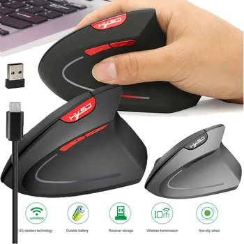 

2.4G Wireless Vertical Ergonomic Optical Mouse 2400DPI 6 Keys Rechargeable Laptop Computer Optical Mice