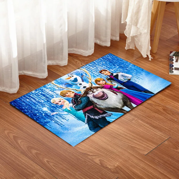 Hot Frozen Princess Anna Elsa 7 style Household Carpet Cartoon Bedroom Door Bathroom Slip-proof Cushion Water-absorbing Footpad - Цвет: 40x60cm