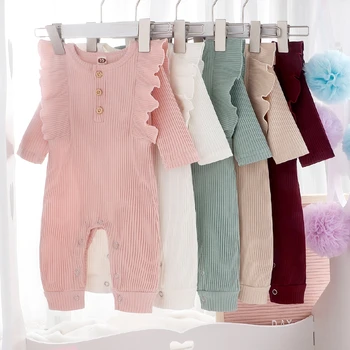 

Newborn Baby Girl Boy Ruffle Sleeve Romper Clothes Cotton Rompers Jumpsuit Bodysuit Spring Outfits One Piece Baby Onesie