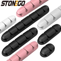 Organizer na kable USB nawijarka do drutu silikonowy krawat Fixer Wire Management organizador zacisk biura na biurko kable telefoniczne uchwyt 1