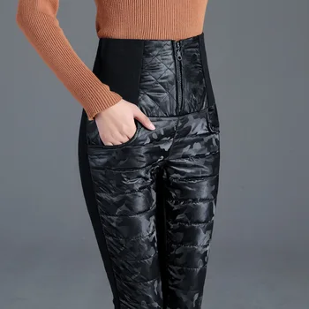 

Snow wear Camouflag warm Velvet sweatpants women New Casual Leggings Trousers female high waist Thicken down cotton ladies pants