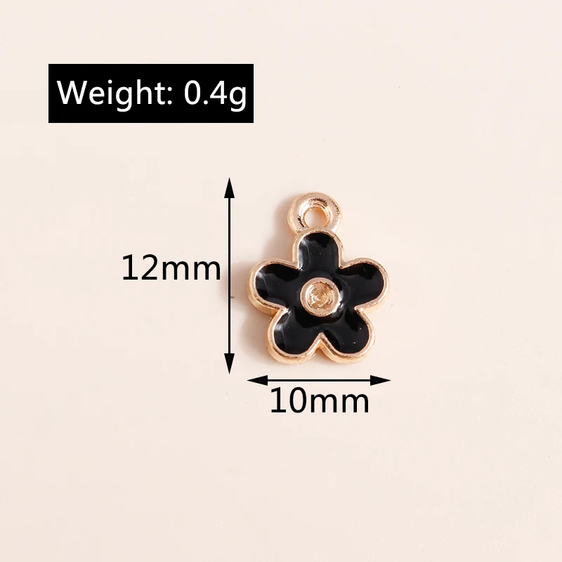 10pcs Enamel Flowers Charms Cute Rose Sakaru Charms Pendants for Necklace Bracelet DIY Jewelry Making Accessories