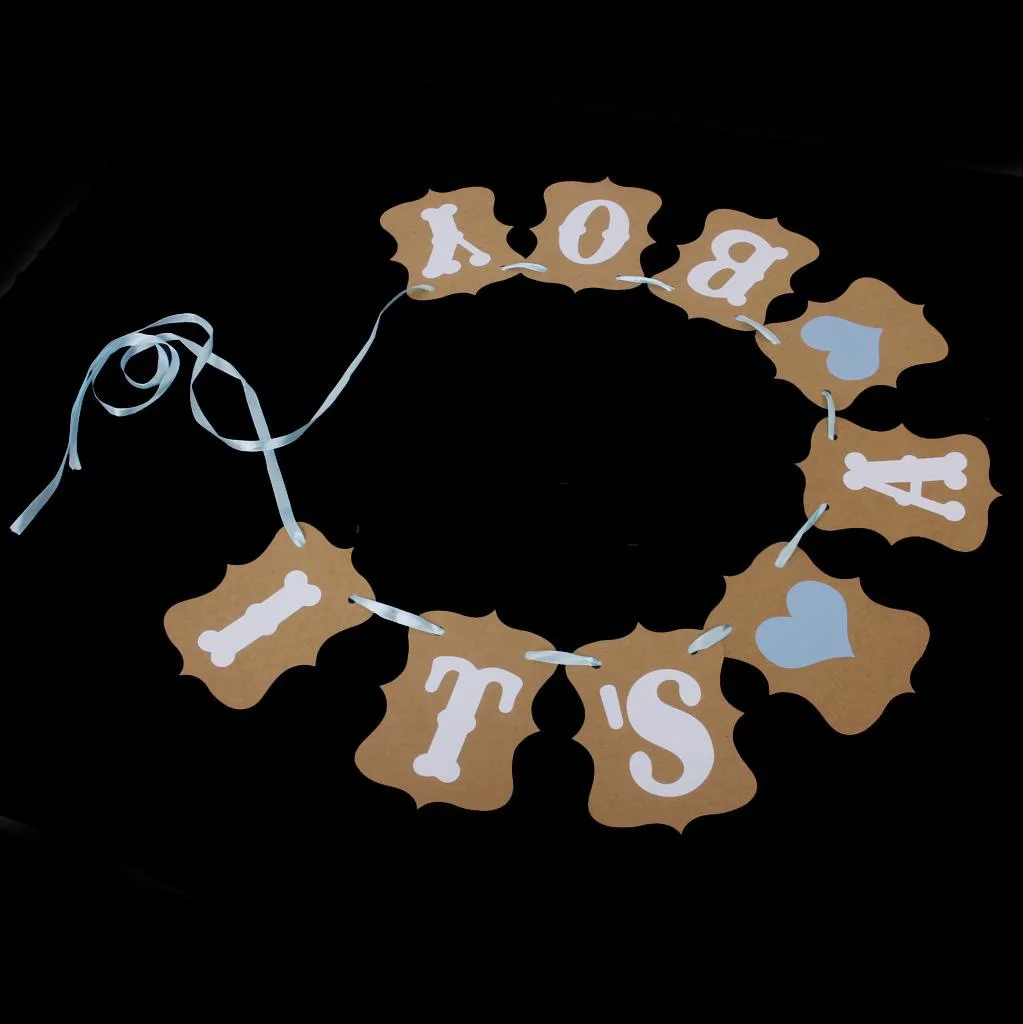 Foreign Trade Export, AliExpress Intended for It \'s a BOY Retro Kraftpaper Baby Shower Hanging Flag Latte Art