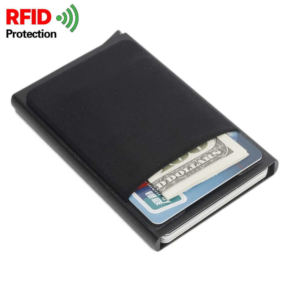 Кошелек в деловом стиле для мужчин держатели кредитных карт RFID Блокировка мини