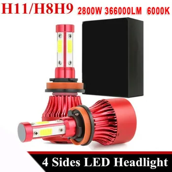 

6000K 2800W 366000LM H8 H9 H11 Car LED White Headlight Bulb Conversion Lamp Kit
