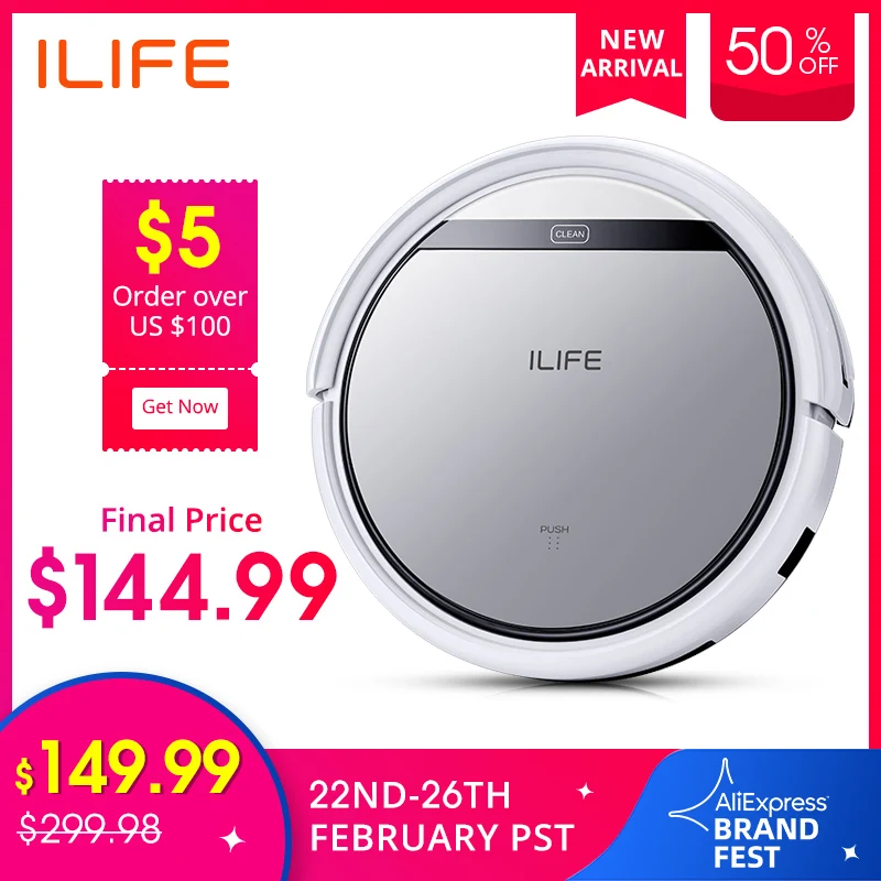 US $149.99 ILIFE V60 Pro Robot Vacuum Cleaner Sweep Wet Mopping Cleaning Hard Floor Automatic Powerful Suction Ultra Thin Disinfection