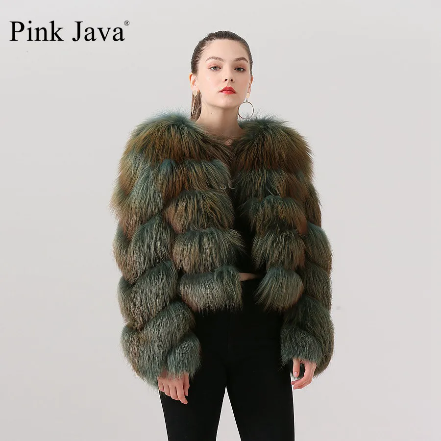 

pink java QC19046 new arrival hot sale women winter real fox fur coat red fox fur jacket fashion