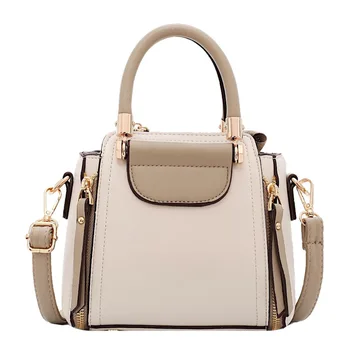 

Hit Color Doctors Bag Mini Tote Zipper Handbag And Purse PU Leather Shoulder Bags Tess vacation outfits Bucket Fashion