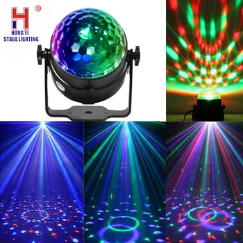 

Dj light mini magic ball 3w light music lights by Sound Remote control Rotating effect for party disco bar lighting