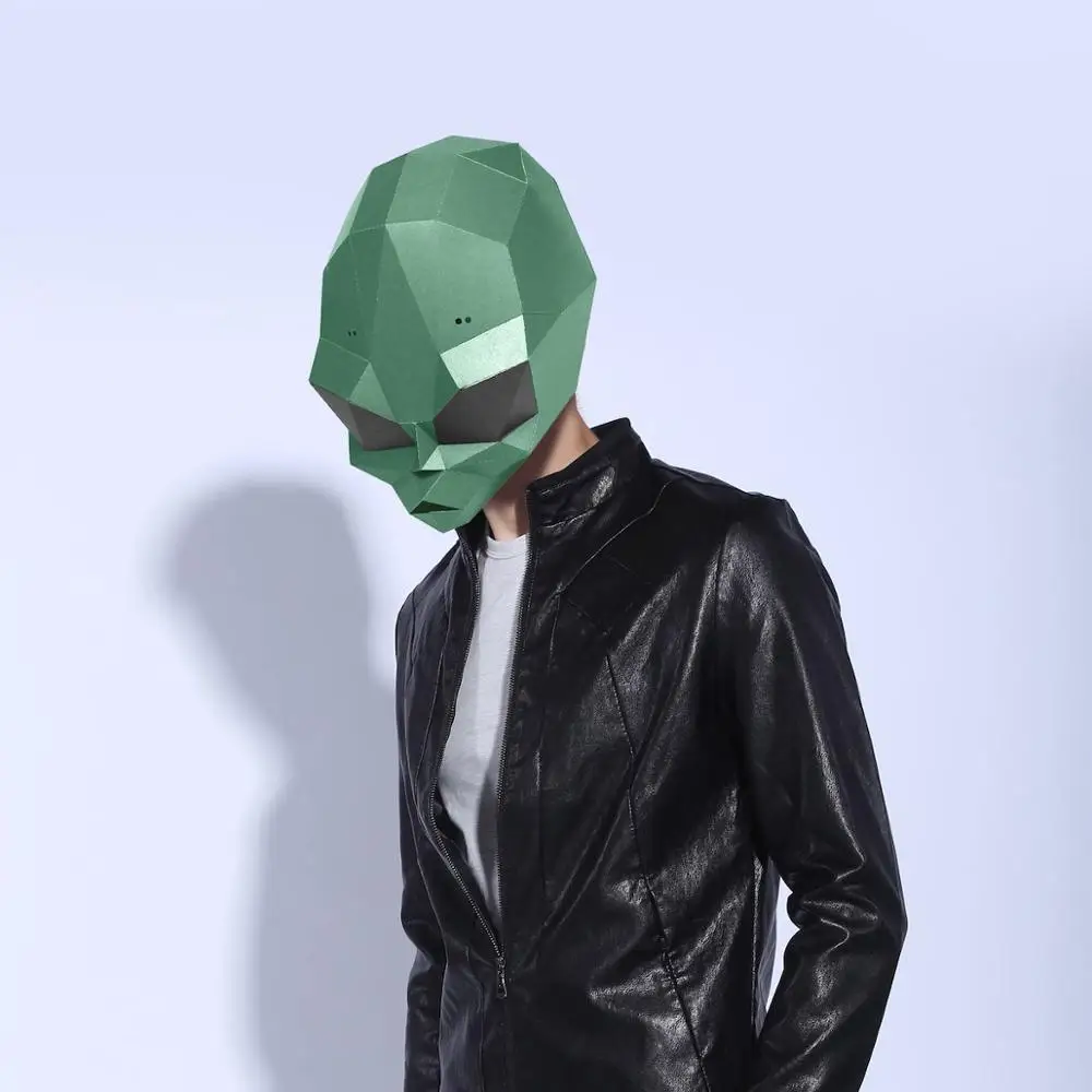 紙マスク 3d Et エイリアン衣装コスプレ Diy ペーパークラフトモデルマスククリスマスハロウィンウェディングパーティーギフト カード パズル 構築 セット Aliexpress